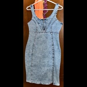 Denim Midi Jumper Dress